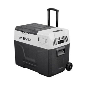 Muvip Nevera Portatil con Compresor - Capacidad 30 litros - Proteccion para bateria - Luz led interior - Conexion 12/24/220V - Puerto USB - Compresor Silencioso - Color Gris