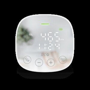 SPC CO2 Air Quality Medidor de CO2 con Alarma Visual y Sonora - Tambien Registra Temperatura y Humedad - Pantalla LED